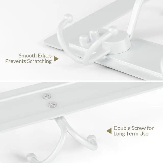 Alt view image 7 of 7 - Over The Door Hooks Rustproof - 25lb Heavy Duty Over The Door Towel Rack Door Hanger for Bathroom Coat Rack Dorm Room Essentials (1Pack White)