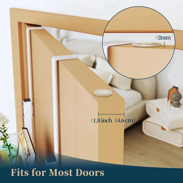 Alt view image 6 of 7 - Over The Door Hooks Organizer - 4 Tier Door Coat Rack with 3 Baskets and 12 Hooks Stainless Steel Towel Hanger for Bedroom Bathroom Living Room White