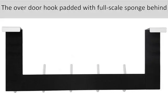 Alt view image 4 of 7 - Over The Door Hooks:Door Hanger Over The Door Towel Rack Door Coat Towel Hanger Door Coat Rack 6 Hooks for Hanging Clothes Jacket Hats Bathroom White