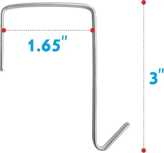 Alt view image 2 of 5 - 10 Pack Over The Door Metal Hook Hanger to Fit Interior Doors with Thickness from 1.65