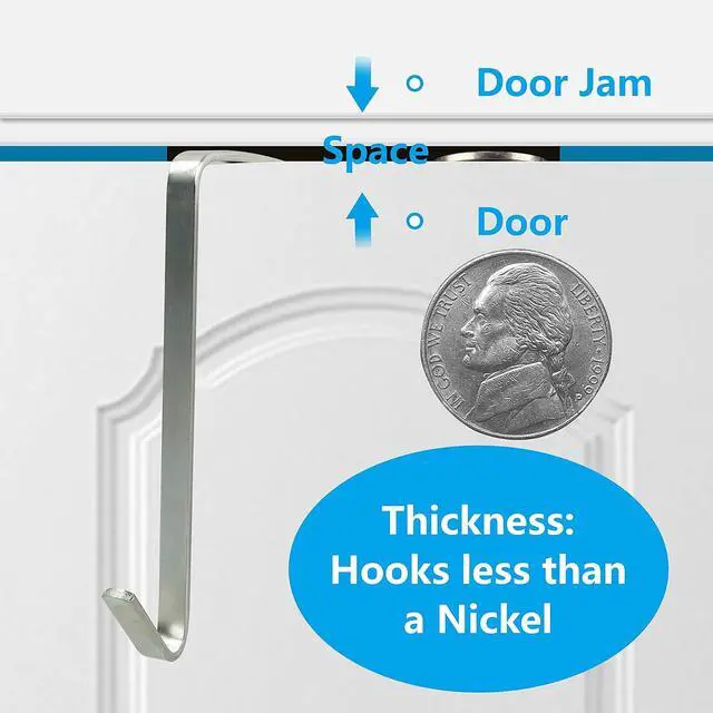 Alt view image 4 of 5 - 10 Pack Over The Door Metal Hook Hanger to Fit Interior Doors with Thickness from 1.65