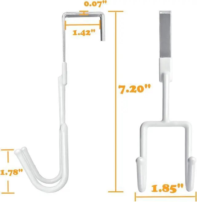 Alt view image 6 of 7 - Over The Door Hooks - 4 Packs Over The Door Hanger Soft Rubber Surface Prevent Scratches Heavy-Duty Over Door Hooks for Hanging Clothes Coats Robes Hats Towels (White)