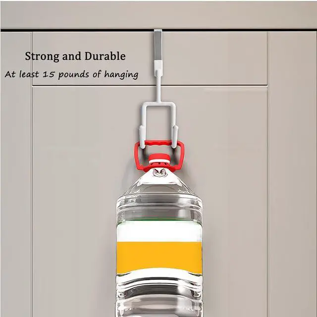 Alt view image 3 of 7 - Over The Door Hooks - 4 Packs Over The Door Hanger Soft Rubber Surface Prevent Scratches Heavy-Duty Over Door Hooks for Hanging Clothes Coats Robes Hats Towels (White)