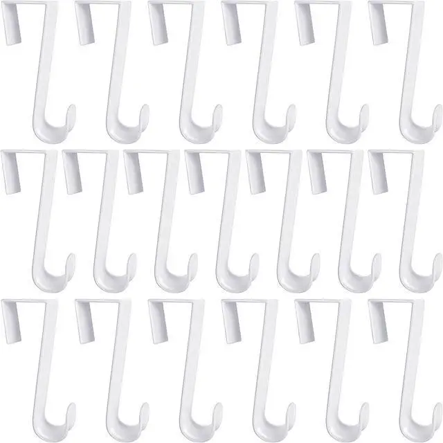 Main image of 8 Pcs Plastic Over The Door Clothes Hooks Bulk 4.72 Inch Long White Clothing Hanger Hooks Over The Door Hanging Hanger for Home Kitchen Bedroom Decoration (4.72 Long)