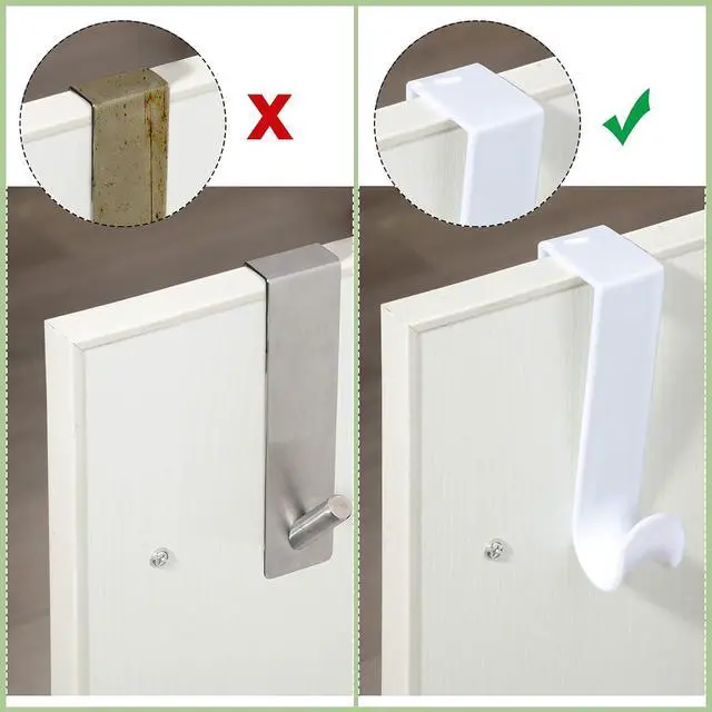 Alt view image 3 of 7 - 8 Pcs Plastic Over The Door Clothes Hooks Bulk 4.72 Inch Long White Clothing Hanger Hooks Over The Door Hanging Hanger for Home Kitchen Bedroom Decoration (4.72 Long)