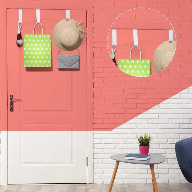 Alt view image 5 of 7 - 8 Pcs Plastic Over The Door Clothes Hooks Bulk 4.72 Inch Long White Clothing Hanger Hooks Over The Door Hanging Hanger for Home Kitchen Bedroom Decoration (4.72 Long)