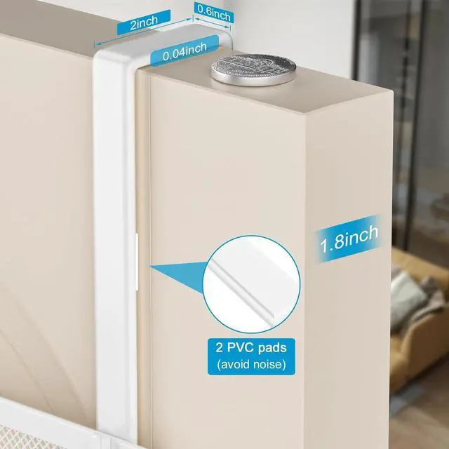 Alt view image 3 of 7 - Over The Door Hooks Organizer Door Hanger Towel Rack with 2 Baskets Adjustable Over The Door Coat Rack Back of Door Storage for Bedroom Kitchen Bathroom (White)