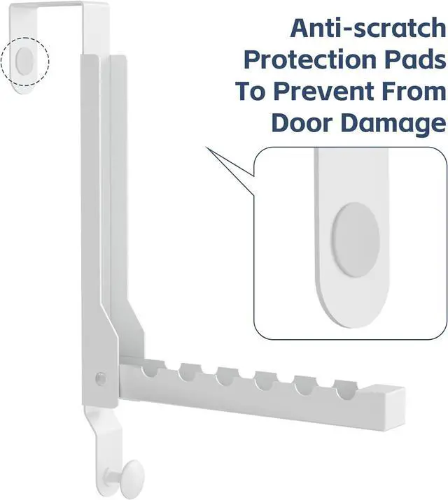 Alt view image 4 of 7 - 2 Pack Over The Door Hanger Foldable Over The Door Hooks Hanger Over The Door Drying Rack for Laundry Rust-Resistant Over The Door Clothes Hanger Drying Rack for DormWhite