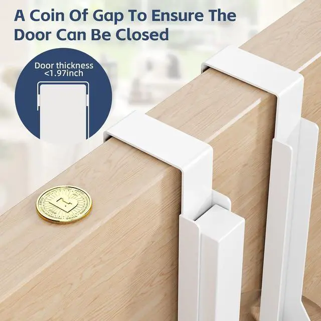 Alt view image 7 of 7 - 2 Pack Over The Door Hanger Foldable Over The Door Hooks Hanger Over The Door Drying Rack for Laundry Rust-Resistant Over The Door Clothes Hanger Drying Rack for DormWhite