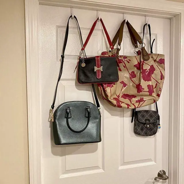 Alt view image 6 of 7 - Over The Door Hooks - 8 Pack - Hangers for Clothes Towel Coats Hats Handbags - Made of Rubber Coated Steel - Closet Bathroom Office