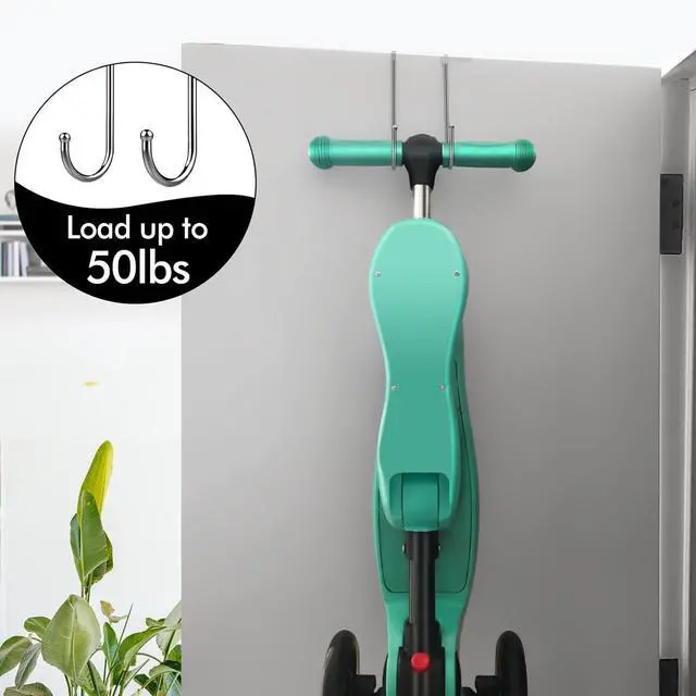 Alt view image 5 of 7 - Over Door Hook Heavy Duty Hooks for Hanging - Single Hook Loads up to 50lbs for Kitchen Bathroom Bedroom and Office - Pack of 3