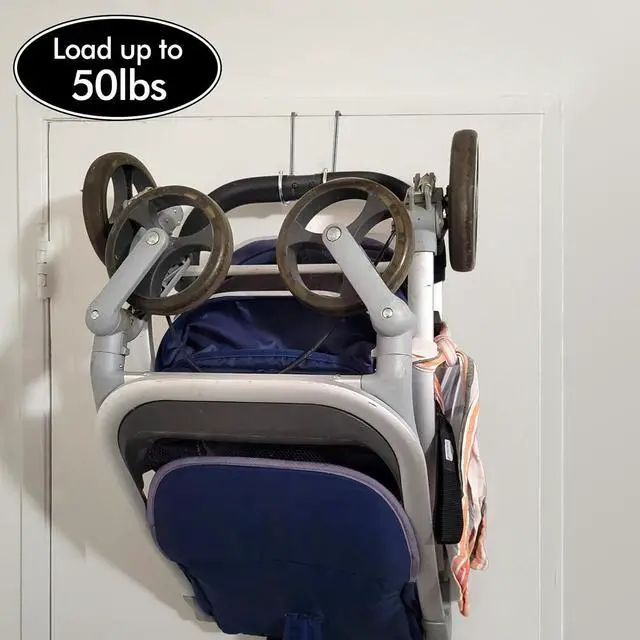 Alt view image 7 of 7 - Over Door Hook Heavy Duty Hooks for Hanging - Single Hook Loads up to 50lbs for Kitchen Bathroom Bedroom and Office - Pack of 3