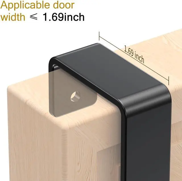 Alt view image 2 of 7 - Over The Door Hooks: Black Vertical Over The Door Hanging Hook for Towel and Clothes Hangers 3 PCS