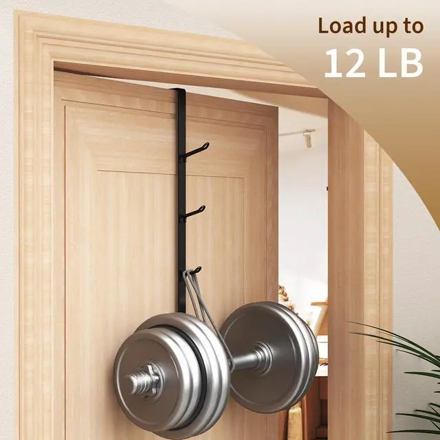 Alt view image 5 of 7 - Over The Door Hooks: Black Vertical Over The Door Hanging Hook for Towel and Clothes Hangers 3 PCS