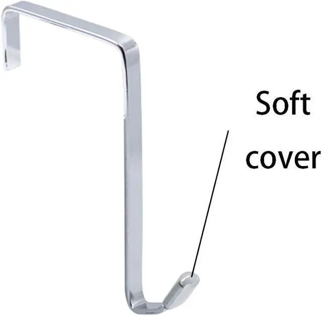 Alt view image 3 of 7 - Over-The-Door Single Hanger Hook Durable Metal Organizer for Hanging Coat Towel Bag Robe Back of Bathroom and More (Silver Single 4 Pack)