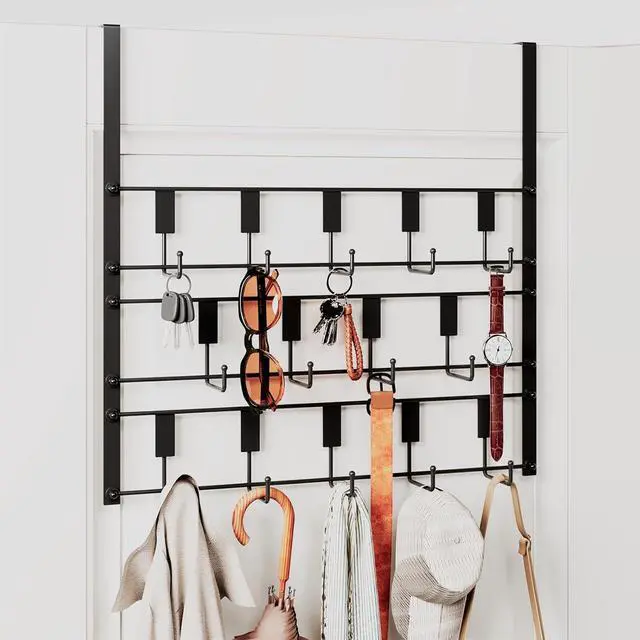 Main image of Over The Door Hooks for Hanging 14 Hook Over Door Hanger and Towel Rack for Bathroom