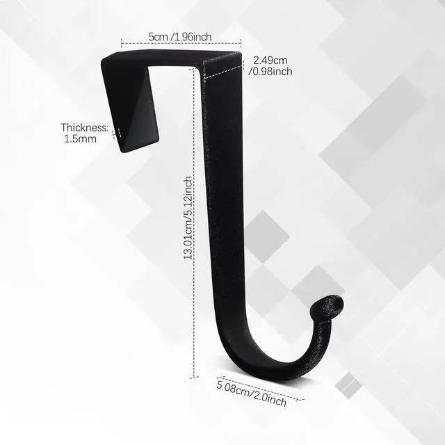Alt view image 3 of 6 - 6 Pcs Over The Door Hook Flocked Door Hooks Soft Surface Heavy Duty Over The Door Hanger for Hanging Clothes Towels Coats Bathroom Kitchen Bedroom (Black)