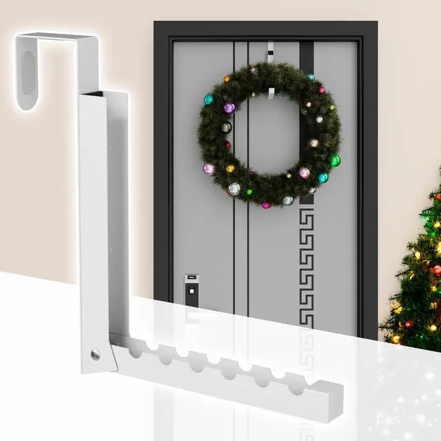 Alt view image 6 of 7 - Over The Door Hanger Folding Clothes Drying Rack Folding Hanging Coat Rack for Indoor Laundry Room Compact Small Space Foldable Portable Clothing Hanger Hook Collapsible- 2 Pack (White)