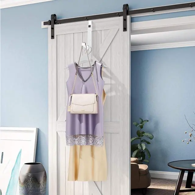 Alt view image 7 of 7 - Over The Door Hanger Folding Clothes Drying Rack Folding Hanging Coat Rack for Indoor Laundry Room Compact Small Space Foldable Portable Clothing Hanger Hook Collapsible- 2 Pack (White)