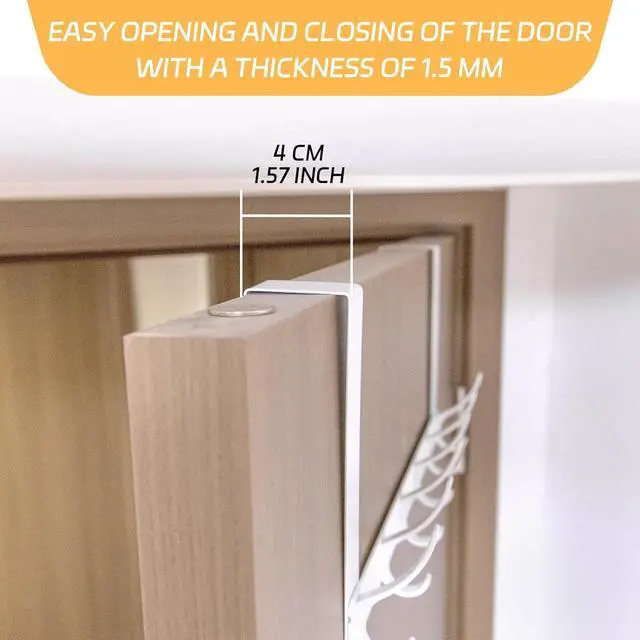 Alt view image 3 of 7 - 2 Pack Over The Door HookDoor Hanger for HangingOver Door Hanger Holder for Coat Robe Hat Clothe TowelsTowel Racks for Bathroom with 12 Coat Hooks (White 2 Pack-6 Hooks)