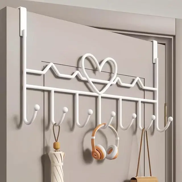 Main image of Over The Door Hook Over Door Hanger for Coat Towel Bag Robe (1 Pack White)
