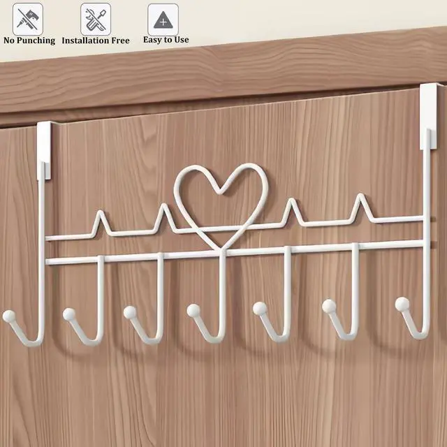 Alt view image 3 of 7 - Over The Door Hook Over Door Hanger for Coat Towel Bag Robe (1 Pack White)