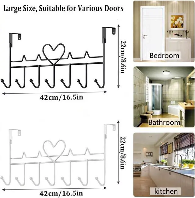 Alt view image 6 of 7 - Over The Door Hook Over Door Hanger for Coat Towel Bag Robe (1 Pack White)
