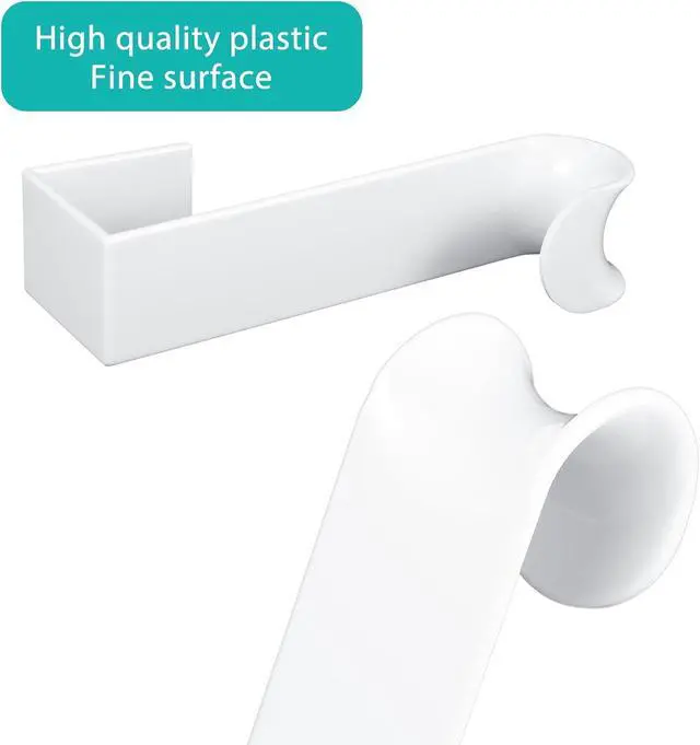 Alt view image 5 of 7 - Plastic Over The Door Hooks 4 Pack Door Hanger Hook White Coat Rack Hook Plastic Over Doors Hooks for Hanging Clothes Towels for Bedroom Kitchen Bathroom