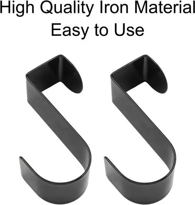 Alt view image 4 of 5 - 6 Pack Over The Cabinet Door Hook Metal Single Over Door Hooks Hanger Hook for Hanging Stocking Clothes Towels (Black)