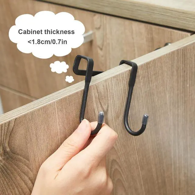 Alt view image 3 of 6 - 8 Pieces Over Cabinet Hook Double S Shaped Cabinet Drawer Hanger Hook Durable Metal Heavy Duty Hooks for Kitchen Closet Bathroom Drawer Wardrobe Door Cabinet Door to Hang Bags Clothes Towels