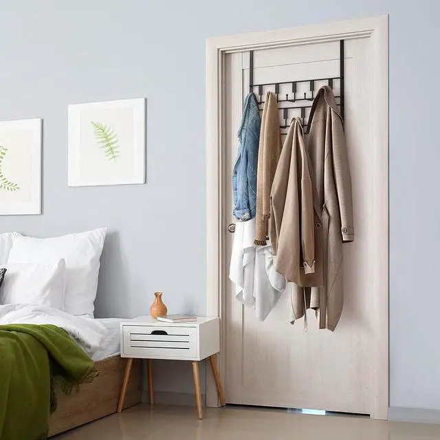 Alt view image 6 of 7 - Over The Door Hooks for Hanging 14 Hook Over Door Hanger and Towel Rack for Bathroom