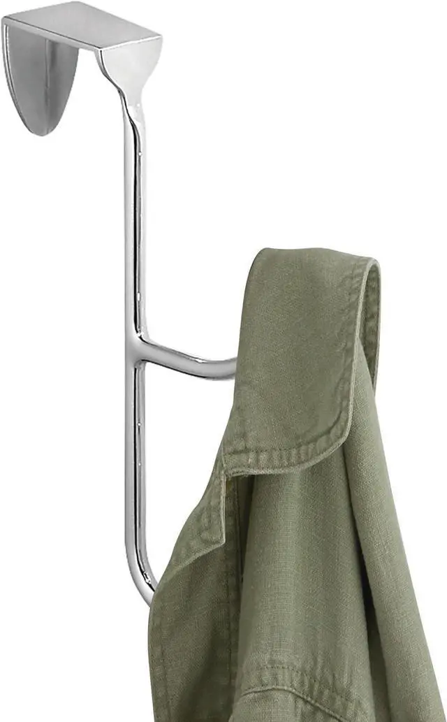 Main image of iDesign Orbinni Over The Door Organizer Hooks for Coats Hats Robes Towels - Double Hook Chrome