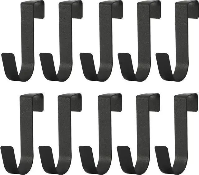 Main image of Over The Cabinet Door Single Hooks 10 Pack (10P-Black)
