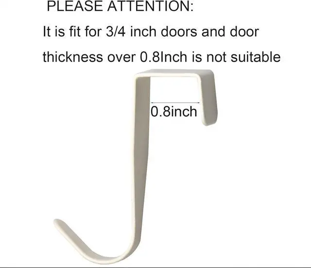 Alt view image 2 of 7 - Over The Cabinet Door Hooks Door Hanger 4Pack Single HookThickness Over 0.8Inch is Not Suitable