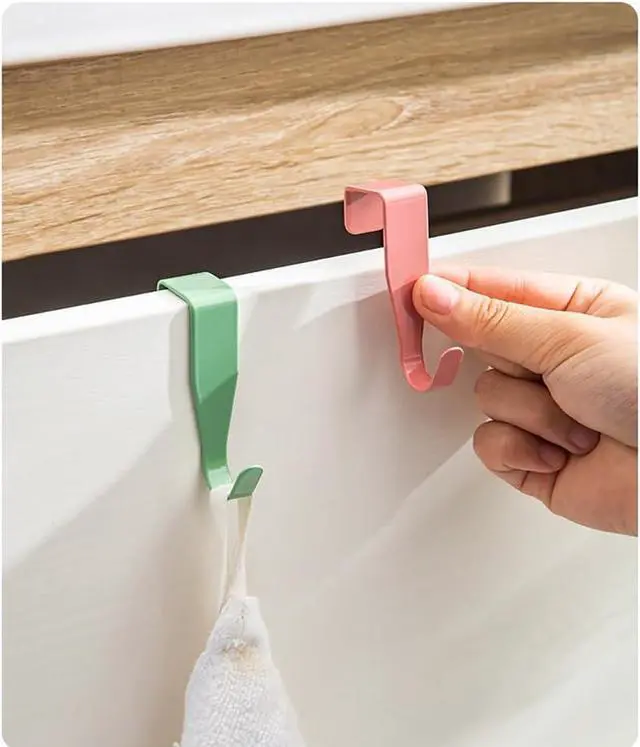 Alt view image 4 of 7 - Over The Cabinet Door Hooks Door Hanger 4Pack Single HookThickness Over 0.8Inch is Not Suitable