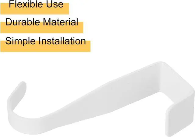 Alt view image 3 of 5 - Over The Door Hook 4 Pack - Carbon Steel Cabinet Door Single Hooks Metal Door Hanger for Home Kitchen Decoration (White)