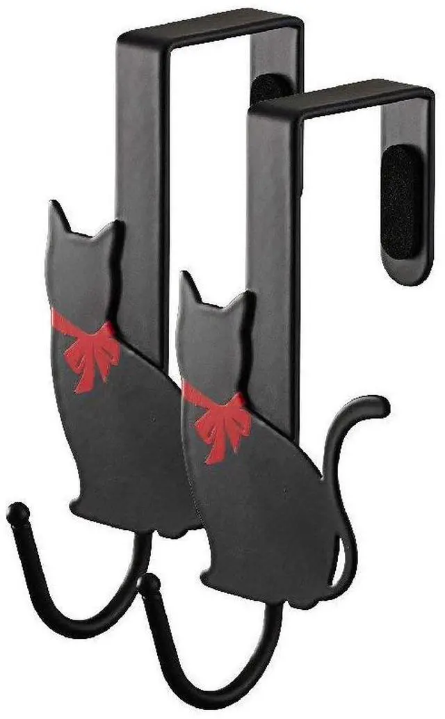 Alt view image 4 of 5 - Yamazaki Home Cat Cat Over The Door Hook - Coat Organizer Hanger for Doors (Set of 2) - Steel