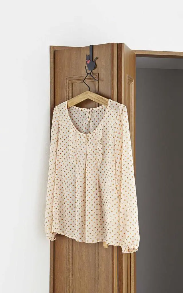 Alt view image 3 of 5 - Yamazaki Home Cat Cat Over The Door Hook - Coat Organizer Hanger for Doors (Set of 2) - Steel