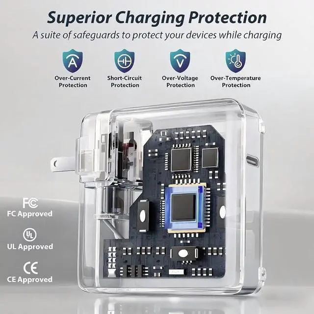 Alt view image 2 of 7 - 96W Charger for MacBook Pro 16 14 inch Mac Air 15 13 inch 2025 2024 2023 2022 2021 M1M4 Type C Fast Charger Power Adapter & 6.6FT Type C to Magnetic 3 Cable LED Applicable 2021-2025