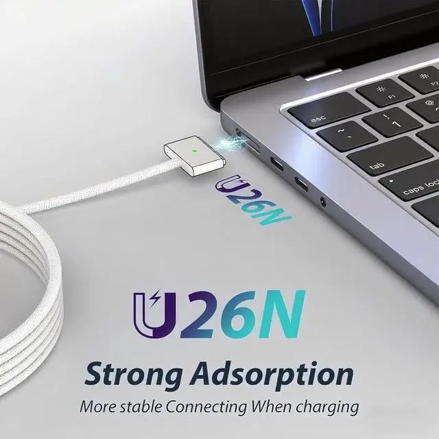 Alt view image 5 of 7 - 96W Charger for MacBook Pro 16 14 inch Mac Air 15 13 inch 2025 2024 2023 2022 2021 M1M4 Type C Fast Charger Power Adapter & 6.6FT Type C to Magnetic 3 Cable LED Applicable 2021-2025