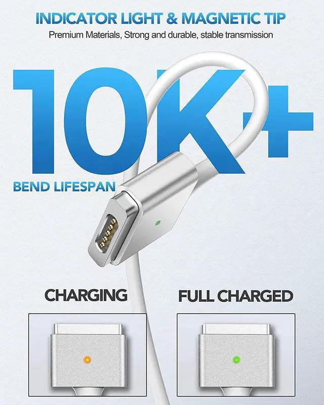 Alt view image 6 of 7 - 60W Mac Book Pro Charger Mag 2 Power Adapter Compatible with Mac Book Pro/Air 13 inch-15 inch Retina (Between 2012-2018)