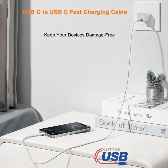 Alt view image 6 of 7 - 240w USB-c Charge Cable (2 m) 6ft USBC to USBC Woven Fast Charging Cord Type C Compatible for MacBook Pro Air iPad mini/iPhone 16 Pro Max 15 Plus 17 Air  Galaxy S25 Ultra/S24/S23/S22/S21/S20