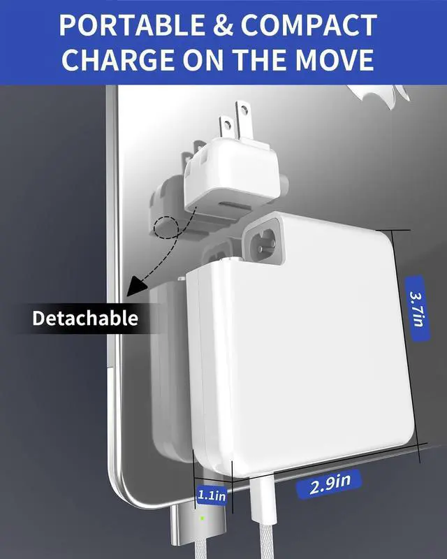Alt view image 7 of 7 - Mac Book Pro Charger - 140W USB-C Power Adapter USB-C to Mag 3 Cable Compatible with Mac Book Pro/Air 13/14/15/16 inch M1 M2 M3 M4 (Between 2021-2025)