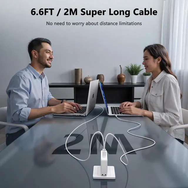 Alt view image 3 of 7 - Mac Book Pro Charger - 280W 2 Port 140W+140W USB C Fast Charger Compatible with Mac Book Pro/Air 16 15 14 13 inch M1 M2 M3 M4 Series and All USB C Device with 6.6FT Type C Cable & Magnetic 3 Cable