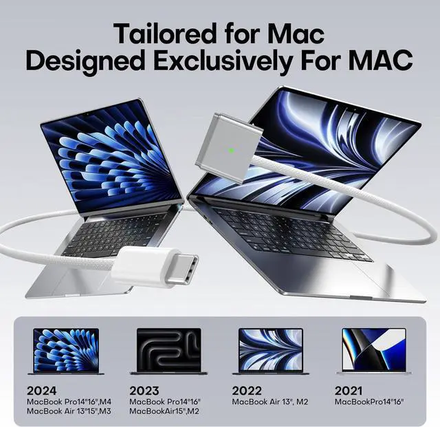 Alt view image 7 of 7 - 140W MacBook Pro Charger Magnetic 3 for MacBook Pro 16 14 inch Mac Air 15 13 inch 2025 2024 2023 2022 2021 M1-M4 Charger USB C Fast Laptop Charger Power Adapter 6.6FT Type C to Magnetic 3 Cable LED