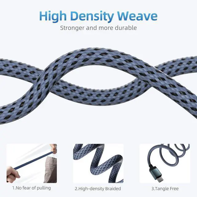 Alt view image 5 of 7 - 140W USB-C to Magnetic 3 Safe Cable(2 M/6.6 ft) for M4 MacBook Air Pro Charger Magnetic Charger Cord for MacBook Air (15/13 M4 2025 M3 2024 M2 2023 M2 2022) Pro (16/14 2024/2023/2021)(Blue)