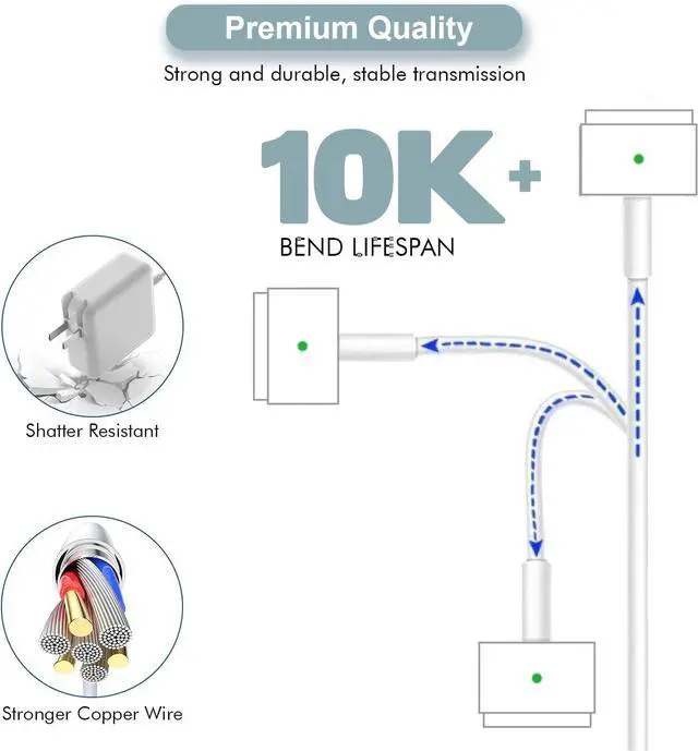 Alt view image 5 of 7 - Mac Book Air Charger 45W Power Adapter Magnetic Mag2 AC 45W Fast T-Tip Shape Connector Power Adapter Laptop Charger Compatible with Mac Book Air 11-inch and 13-inch 2012 2013 2014 2015 2016 2017