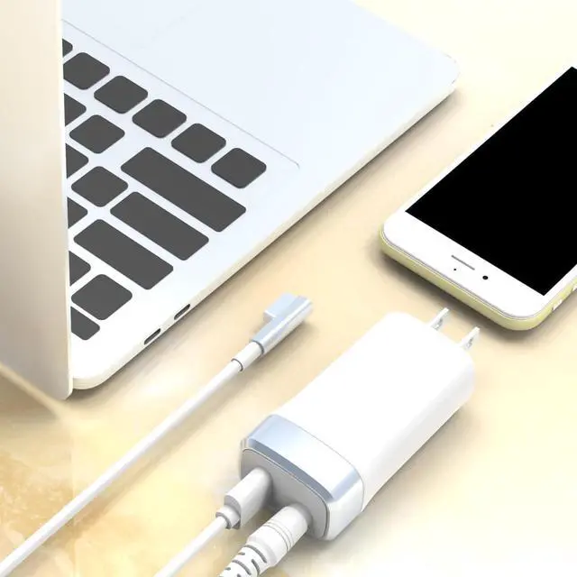 Alt view image 5 of 7 - 45W 60W Mini Charger Compatible with Mac Book Air 11/13 inch Magnetic 1st-Gen L Type Connector Portable Travel Replacement USB Adapter A1374 A1244 A1370 A1369 A1377 A1237 (Before Mid 2012)