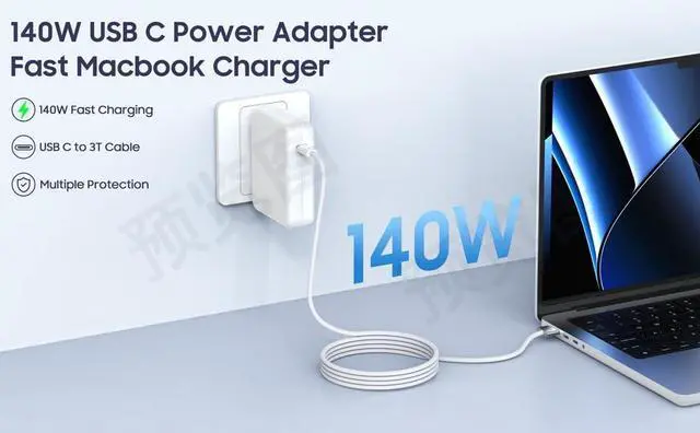 Alt view image 2 of 7 - (PD-140W USB-C) Charger for MacBook Pro 14 16(2021 2022 2023) 2024 MacBook pro M4 MacBook Air 13 15 (2022 2023 2024 M1 M2 M3 ) 96W Power Adapter (PD-98W)