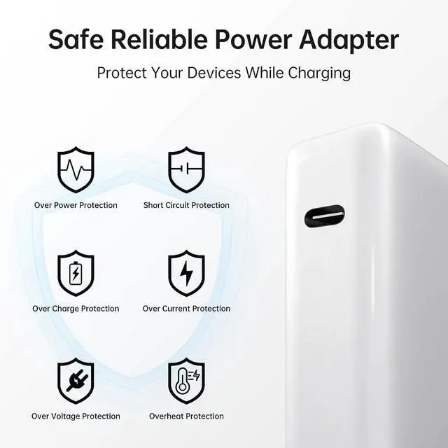 Alt view image 2 of 6 - MacBook Pro Charger 61W USB C Power Adapter for MacBook Pro/Air 13/14 Inch Power Adapter with Type C Power Cord Supply